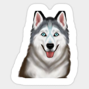 Cute Husky Drawing Sticker